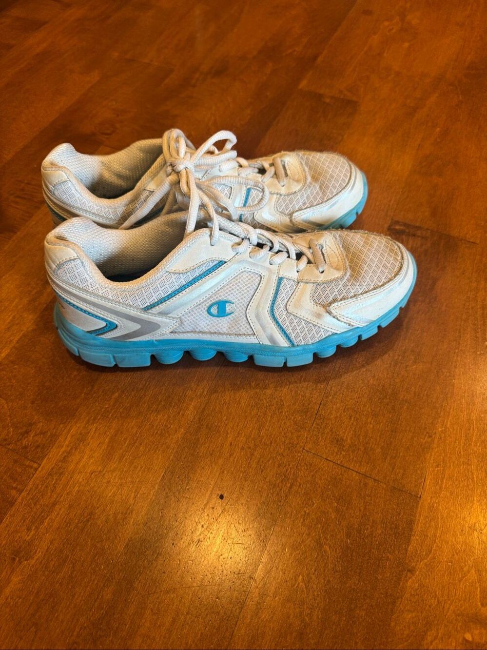 Y2K Champion Women’s 9.5 White Blue Chunky Running Shoes Retro Sneakers